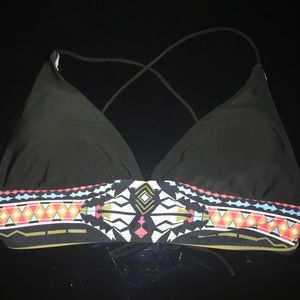 Black tribal bikini top
